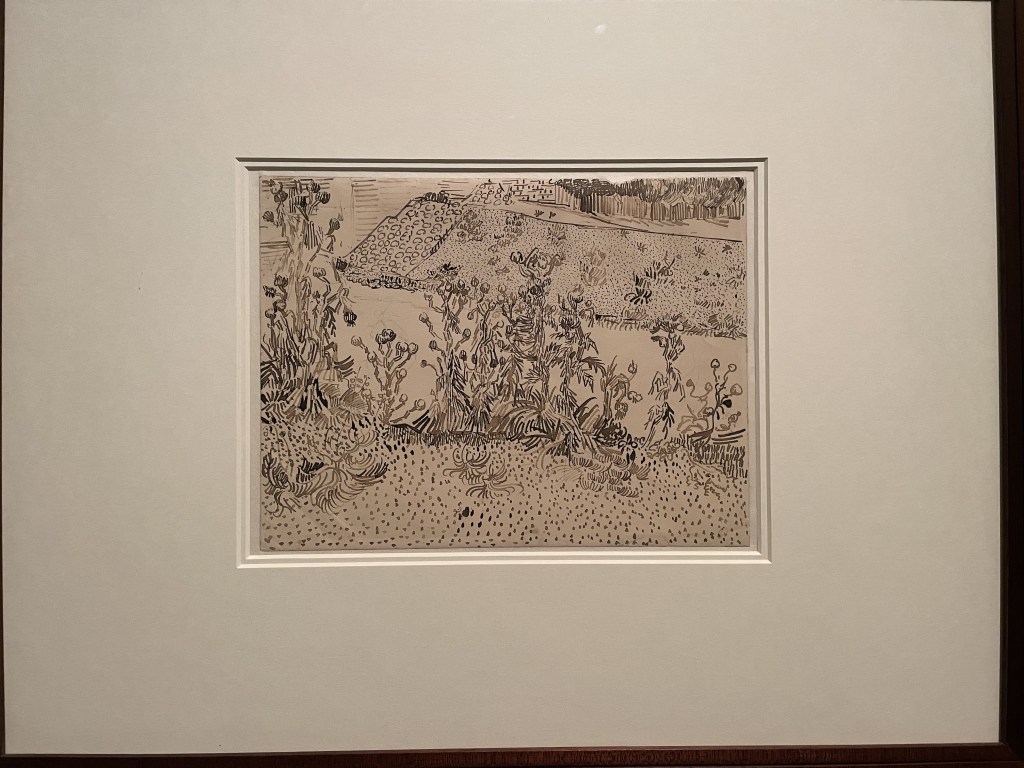 Vincent van Gogh, Thistles, almost abstract pen and ink drawing